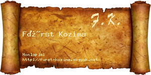 Fürst Kozima névjegykártya